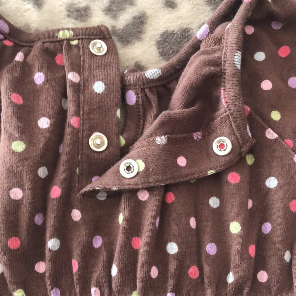 2007 babyGap Polka Dot Babydoll Top Brown Size 18-24 months Infant
